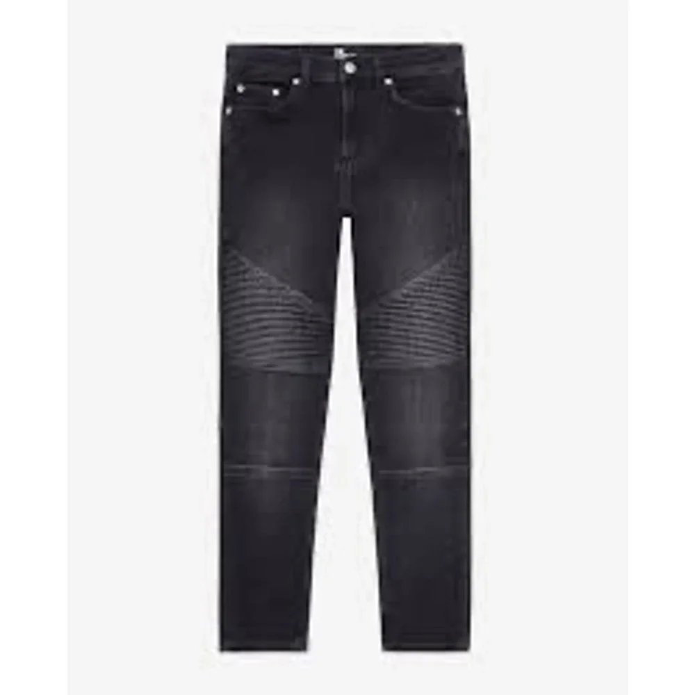 The Kooples‎ Unisex  Black Moto Denim Jeans BLA55 Size FR 42/ US 10 MSRP $275